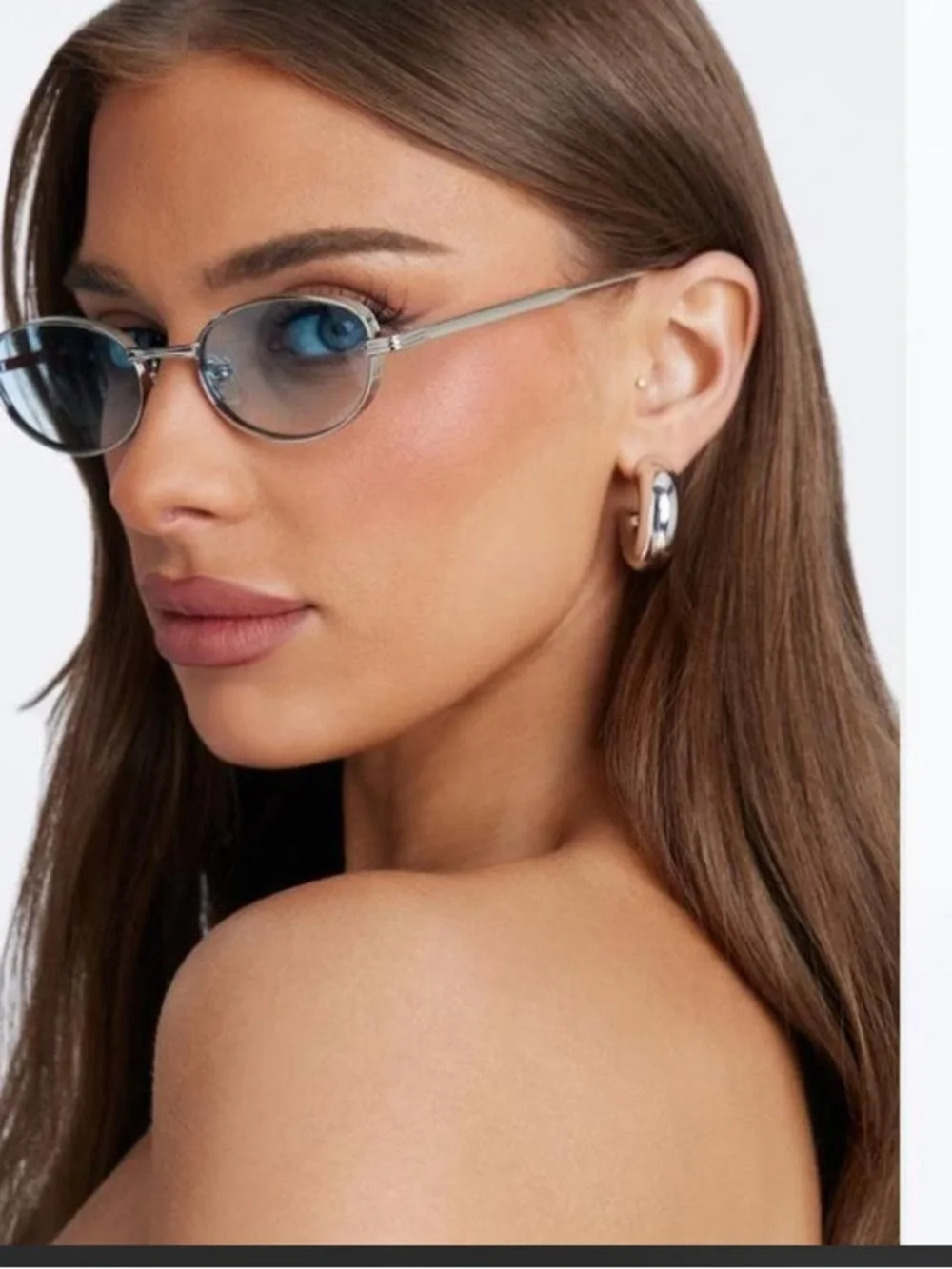 Gold Oval Metal Frame Sunglasses - Women Accessories